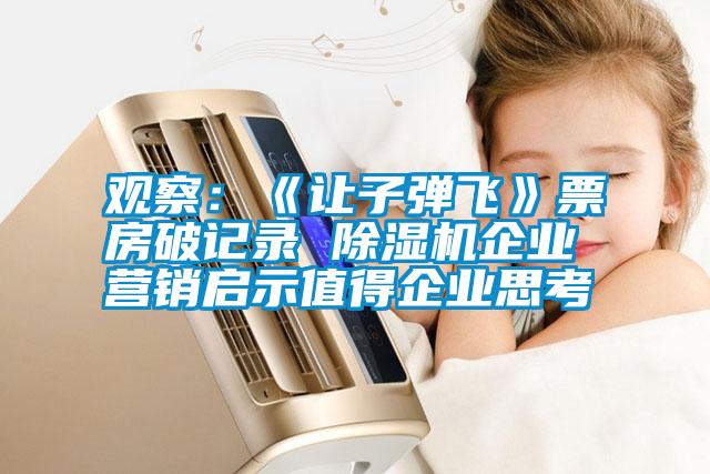 观察：《让子弹飞》票房破记录 除湿机企业营销启示值得企业思考