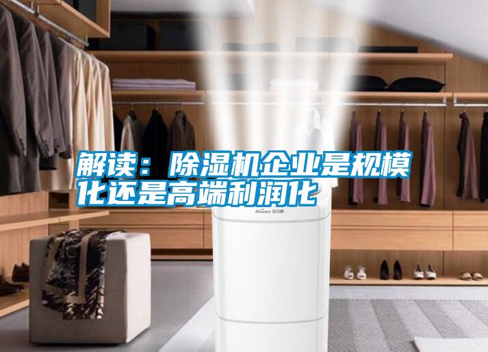 解读：除湿机企业是规模化还是高端利润化