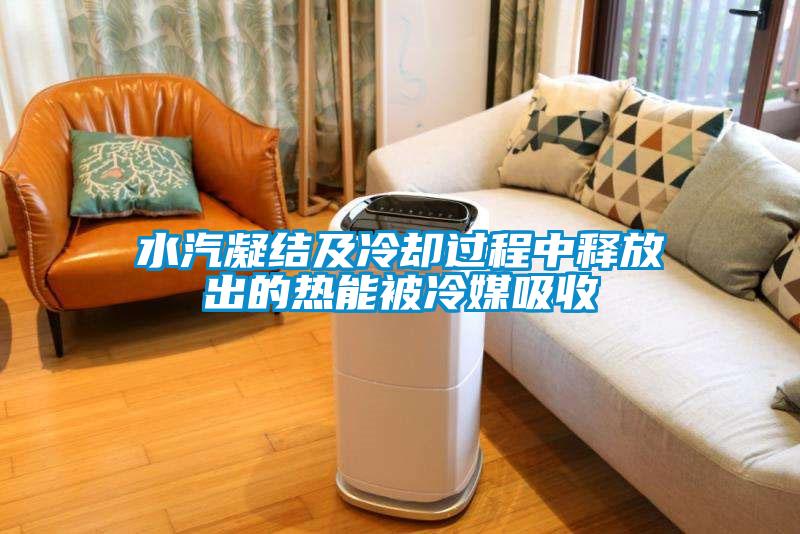 水汽凝结及冷却过程中释放出的热能被冷媒吸收