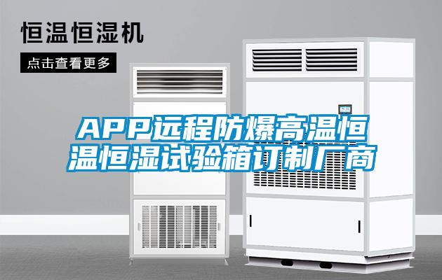 APP远程防爆高温恒温恒湿试验箱订制厂商