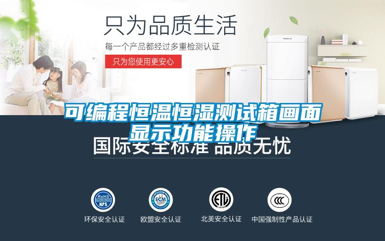 可编程恒温恒湿测试箱画面显示功能操作