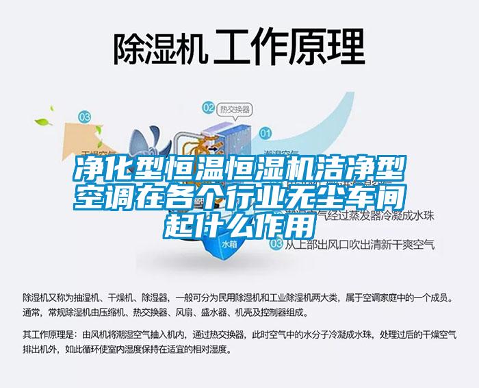 净化型恒温恒湿机洁净型空调在各个行业无尘车间起什么作用