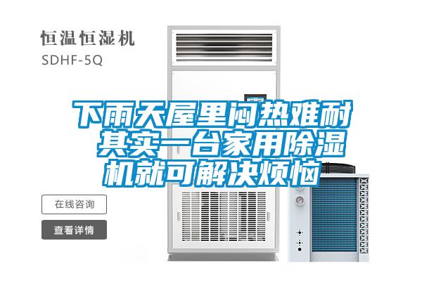 下雨天屋里闷热难耐 其实一台家用除湿机就可解决烦恼