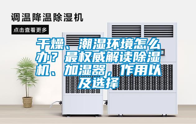 干燥、潮湿环境怎么办？最权威解读除湿机、加湿器，作用以及选择