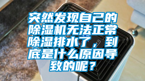 突然发现自己的除湿机无法正常除湿排水了，到底是什么原因导致的呢？