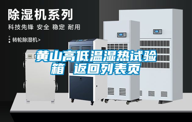 黄山高低温湿热试验箱 返回列表页